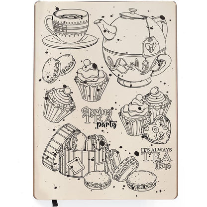 Ciao Bella Spring Tea Party 6inc x 8inc Stamp Set