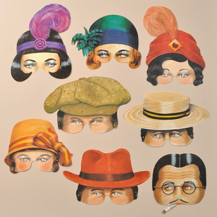 Roaring Twenties masks 24 assorted