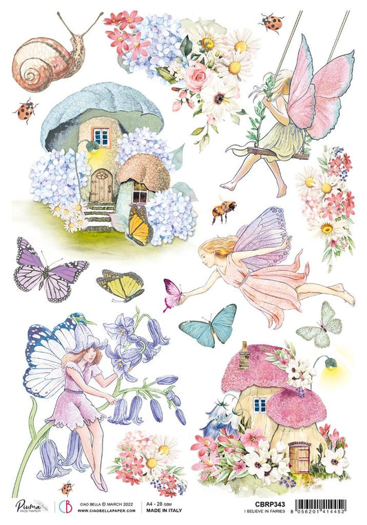 Ciao Bella I believe in fairies A4 rice paper 5 sheets