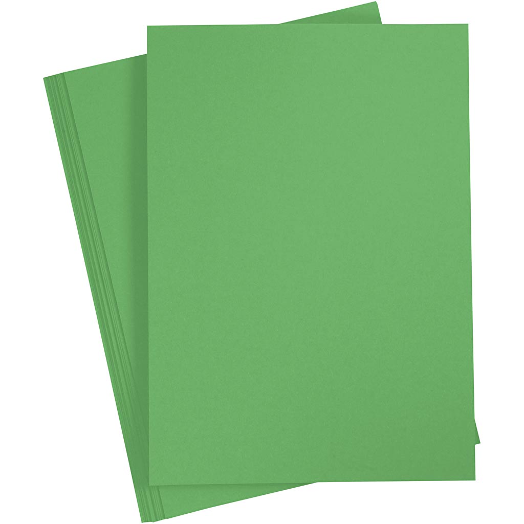 Card, A4, sheet 210x297 mm, 180 g, grass green, 20 sheet/ 1 pack