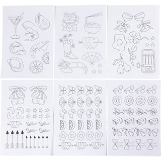 Stitch and Rinse Away Sheet, Decorative designs, A5, sheet 148,5x210 mm, 6 sheet/ 1 pack