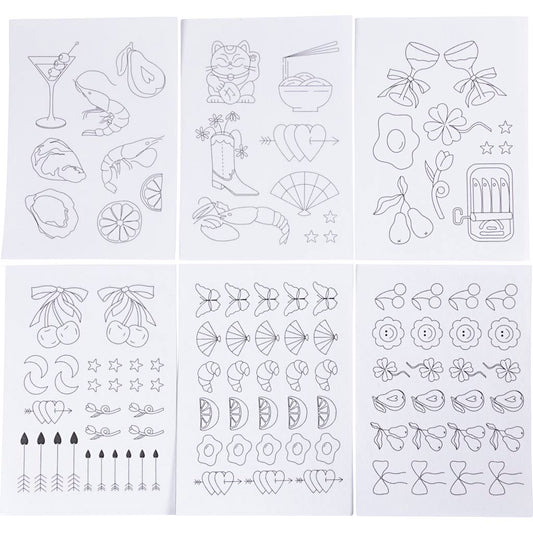 Stitch and Rinse Away Sheet, Decorative designs, A5, sheet 148,5x210 mm, 6 sheet/ 1 pack