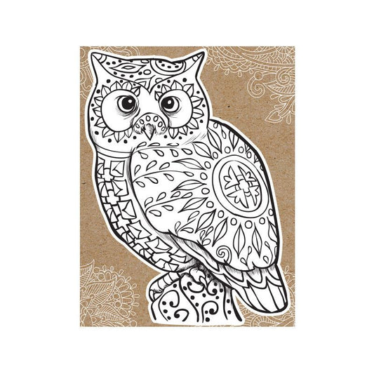 Owl - Cards- Die cut Coloring