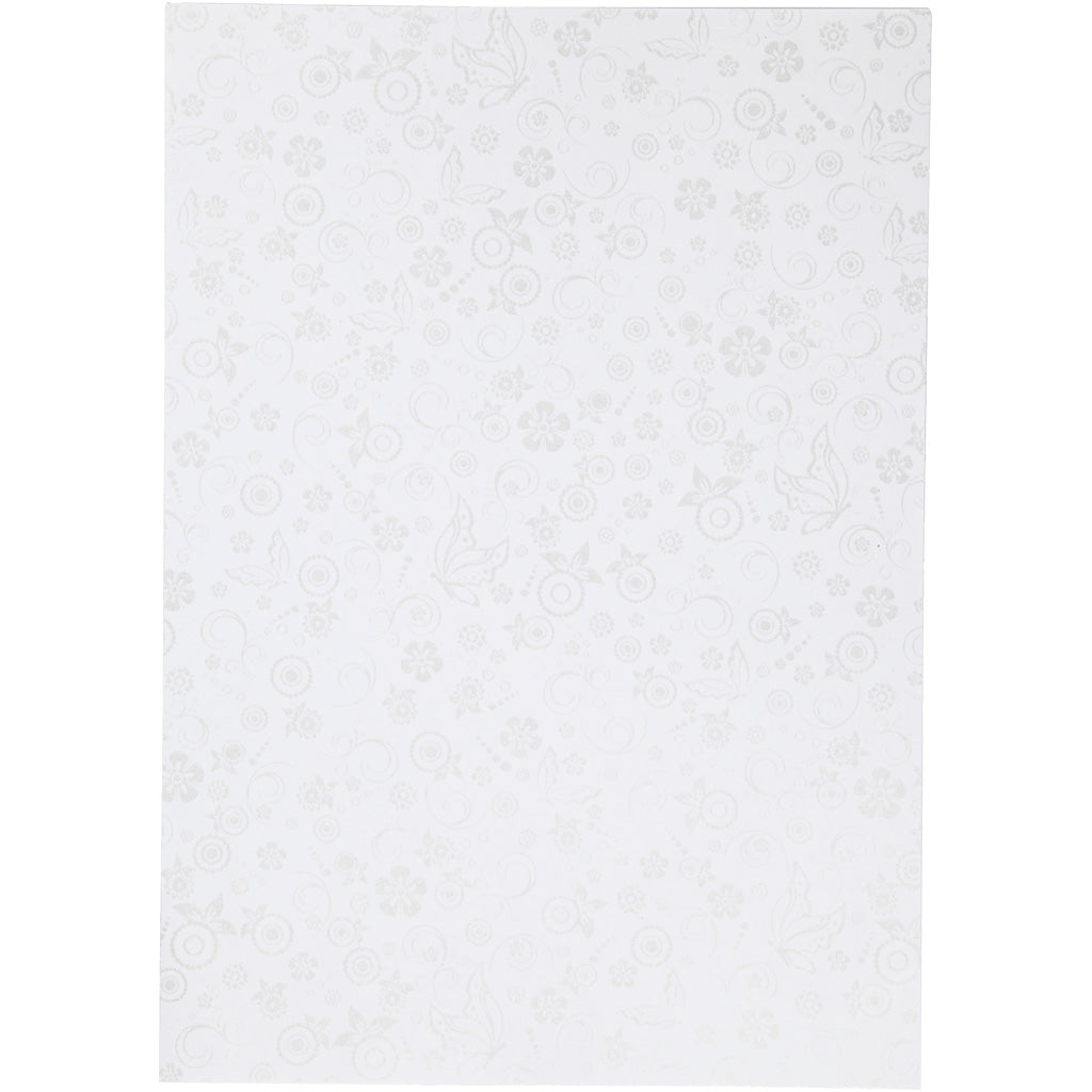 Creativ Glossy paper with a faint silver print pattern A4