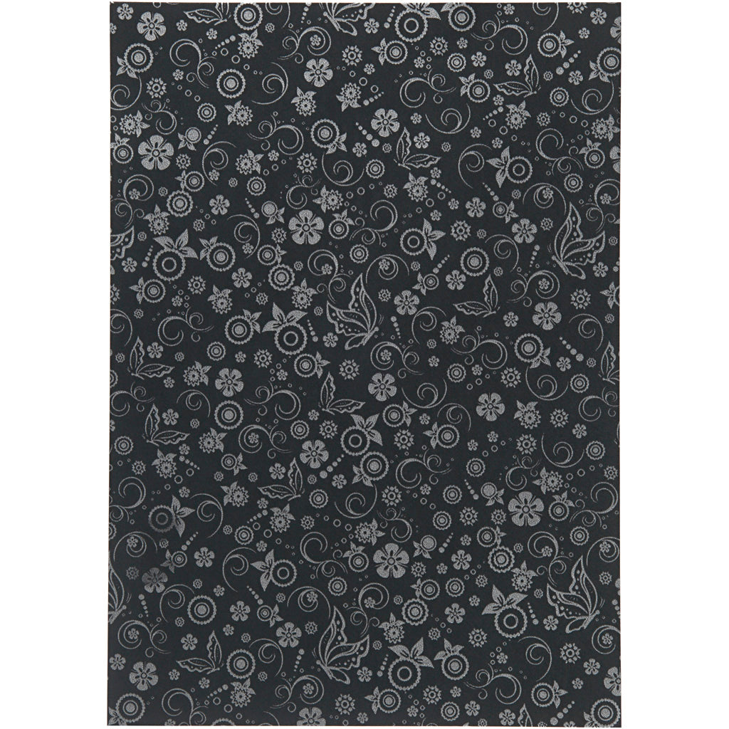 Creativ Glossy paper with a faint silver print pattern A4