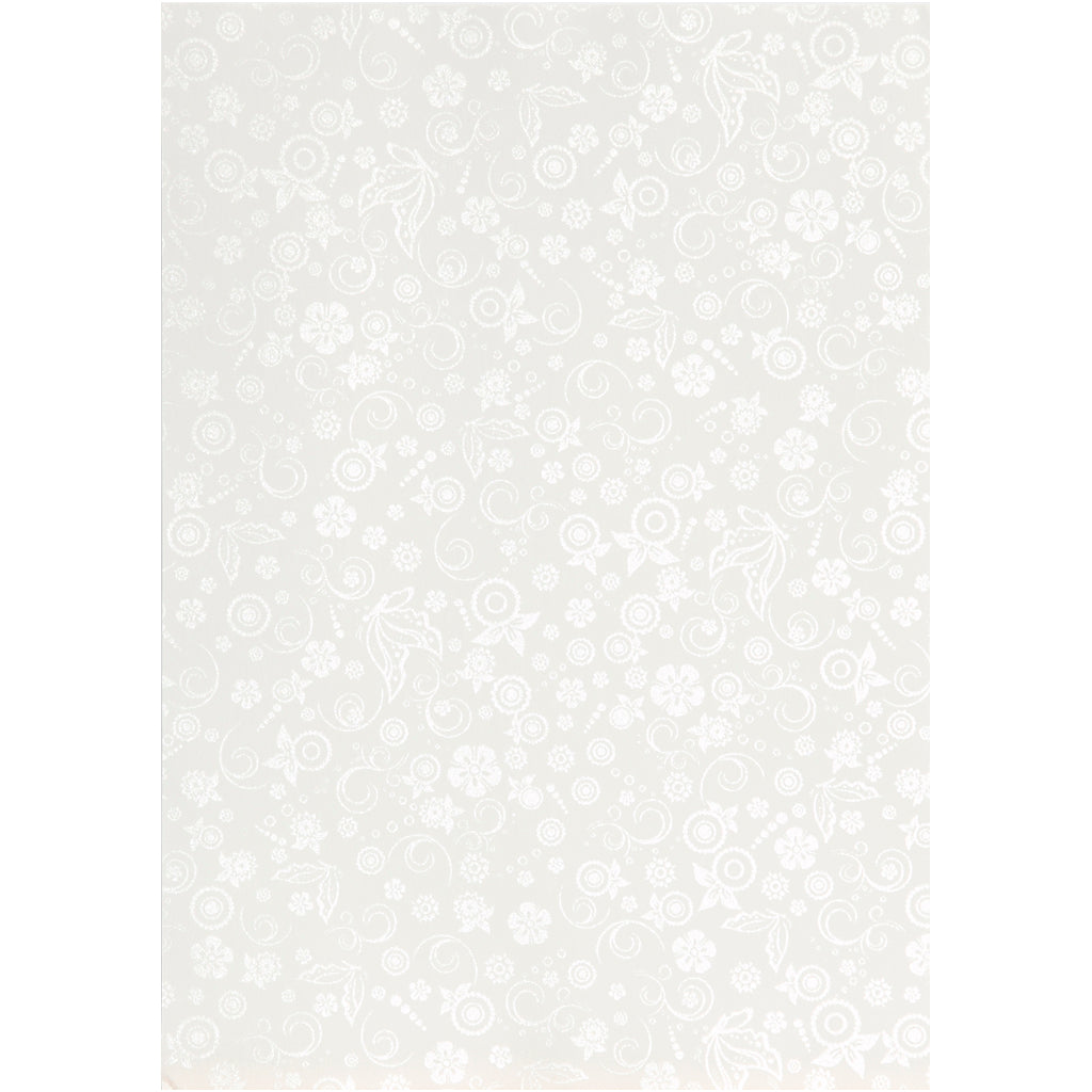 Creativ Glossy paper with a faint silver print pattern A4