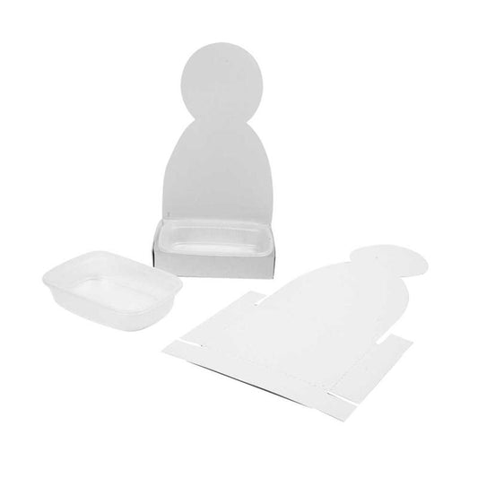 Figure Shaped Cress Trays, body, H: 20 cm, white, 6 set/ 1 pack