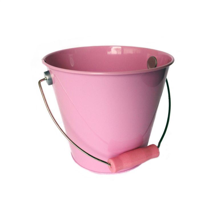 Tin Pail Medium - Pastel Pink