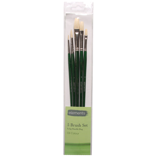 Elements Set of 5 Oil Brushes Long Handle