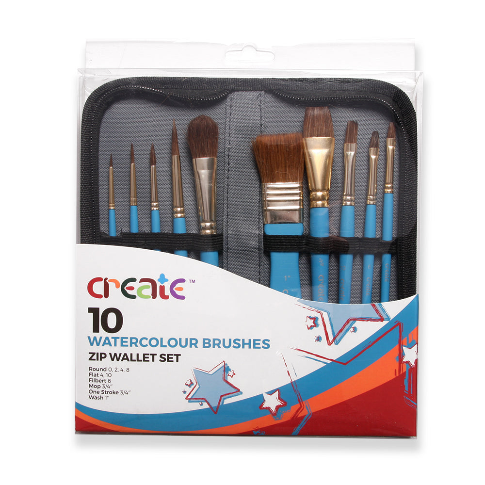 Create 10 Assorted Brush Set With Wallet