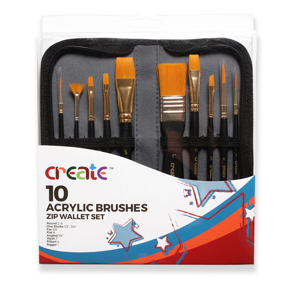 Create 10 Assorted Brush Set With Wallet