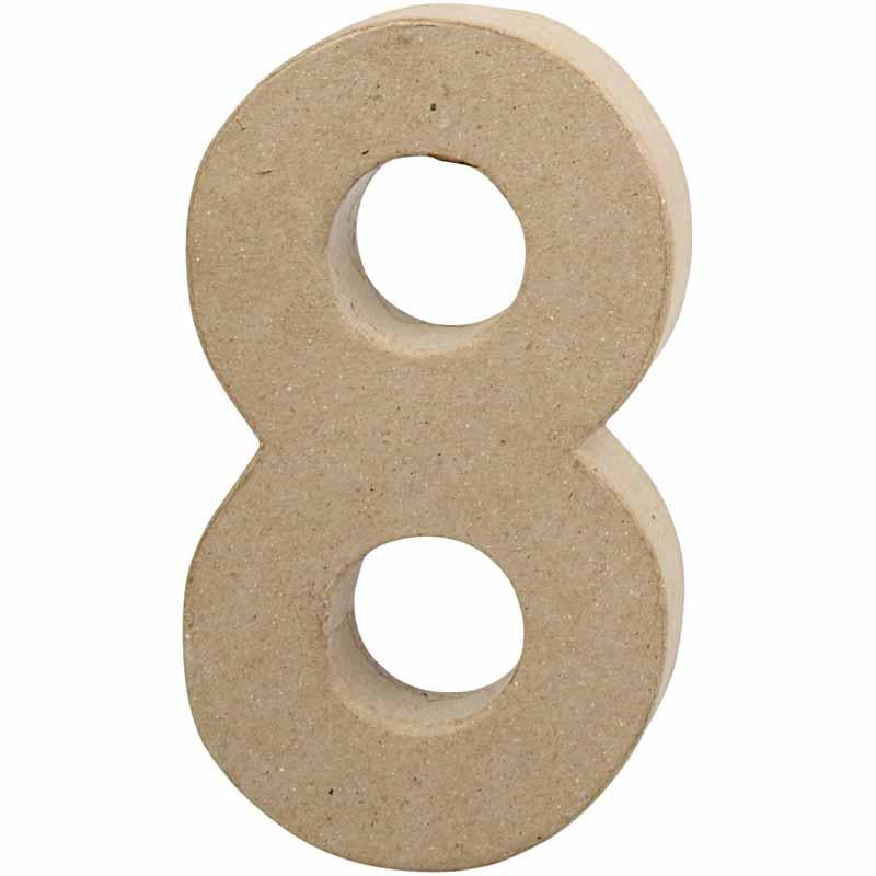 Handmade Number in Papier-Mâché. 20cm -20.5cm