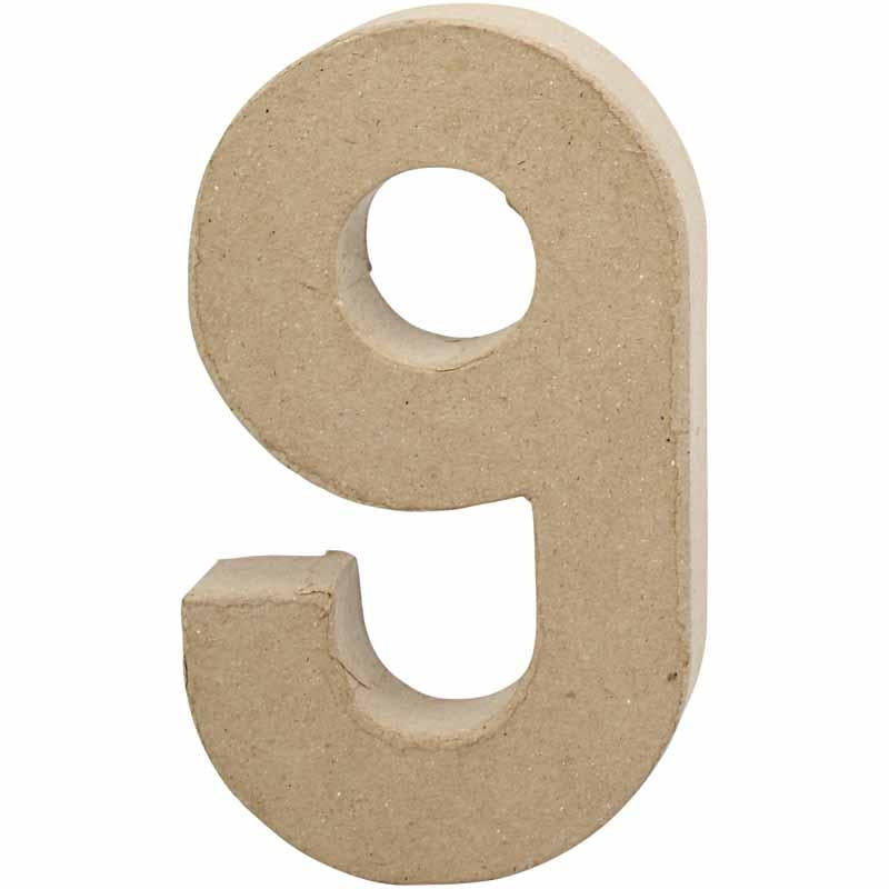 Handmade Number in Papier-Mâché. 20cm -20.5cm
