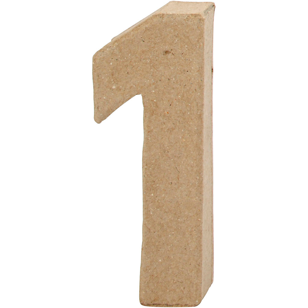 Handmade Number in Papier-Mâché. 10cm