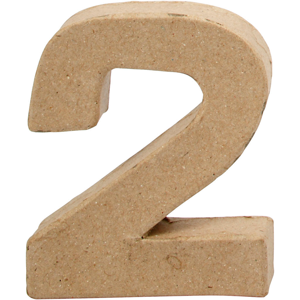 Handmade Number in Papier-Mâché. 10cm