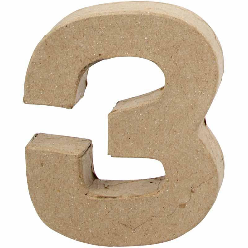 Handmade Number in Papier-Mâché. 10cm