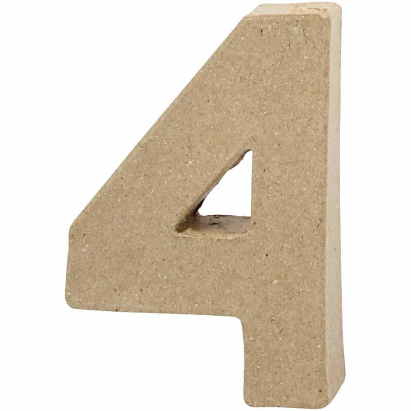 Handmade Number in Papier-Mâché. 10cm