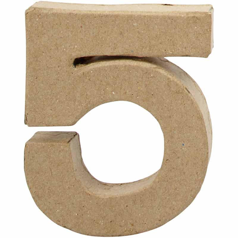 Handmade Number in Papier-Mâché. 10cm