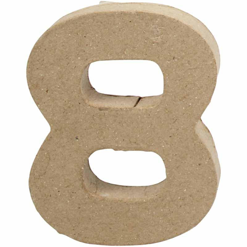 Handmade Number in Papier-Mâché. 10cm