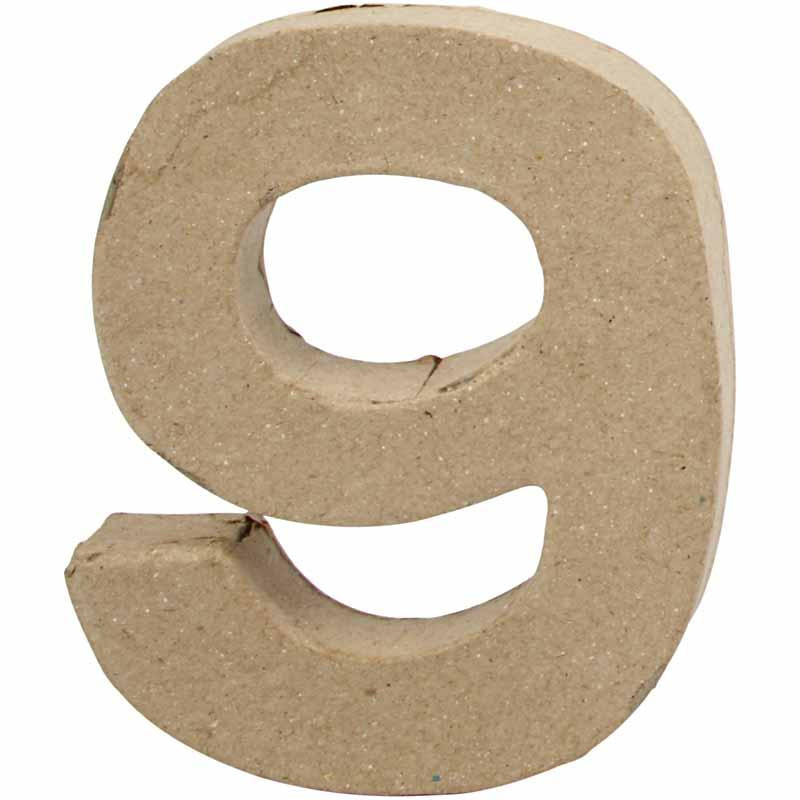 Handmade Number in Papier-Mâché. 10cm