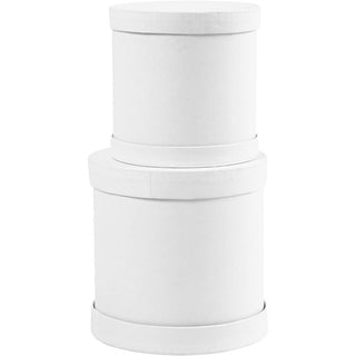 Drum boxes, H: 11+13 cm, dia. 11+13 cm, white, 1 set