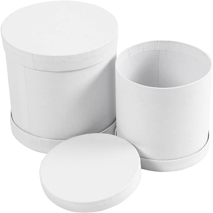Drum boxes, H: 11+13 cm, dia. 11+13 cm, white, 1 set