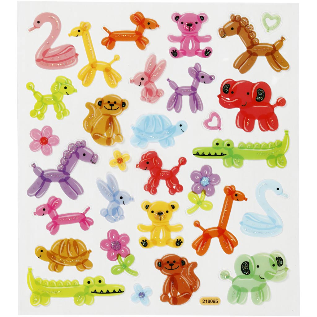 Self-Adhesive Plastic Stickers with Shiny Foil Details – 15x16.5 cm, 1 Sheet
