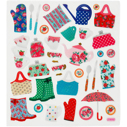 Self-Adhesive Plastic Stickers with Shiny Foil Details – 15x16.5 cm, 1 Sheet