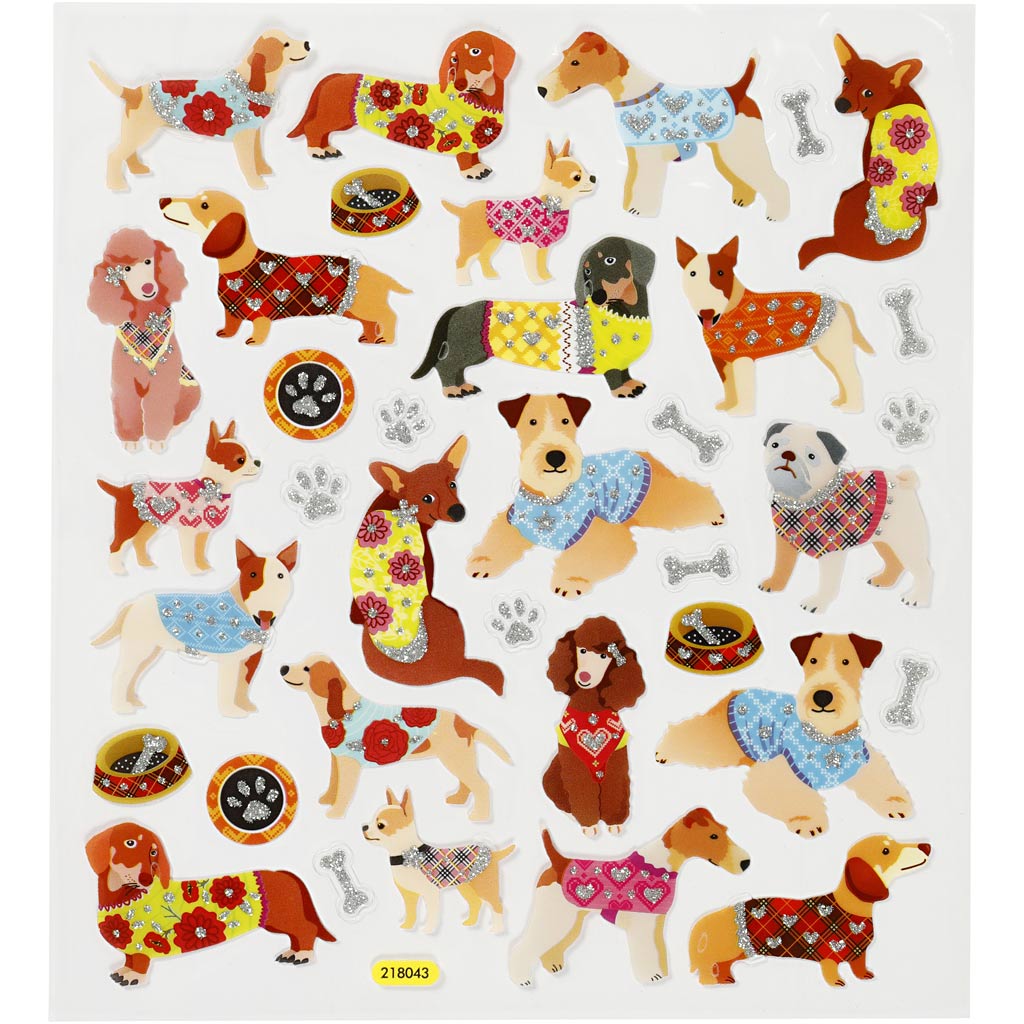Self-Adhesive Plastic Stickers with Shiny Foil Details – 15x16.5 cm, 1 Sheet