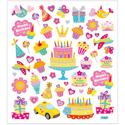 Self-Adhesive Plastic Stickers with Shiny Foil Details – 15x16.5 cm, 1 Sheet
