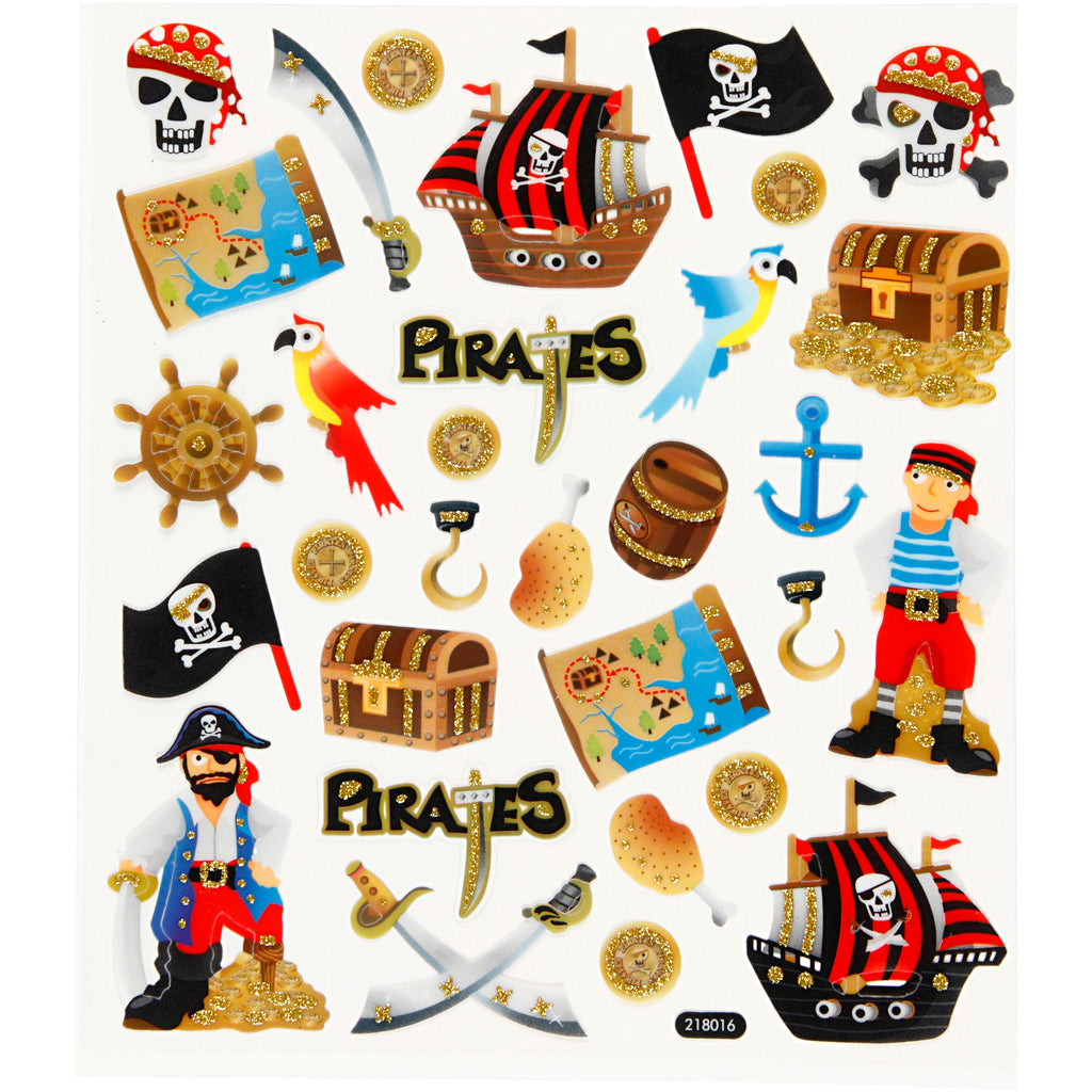 Self-Adhesive Plastic Stickers with Shiny Foil Details – 15x16.5 cm, 1 Sheet