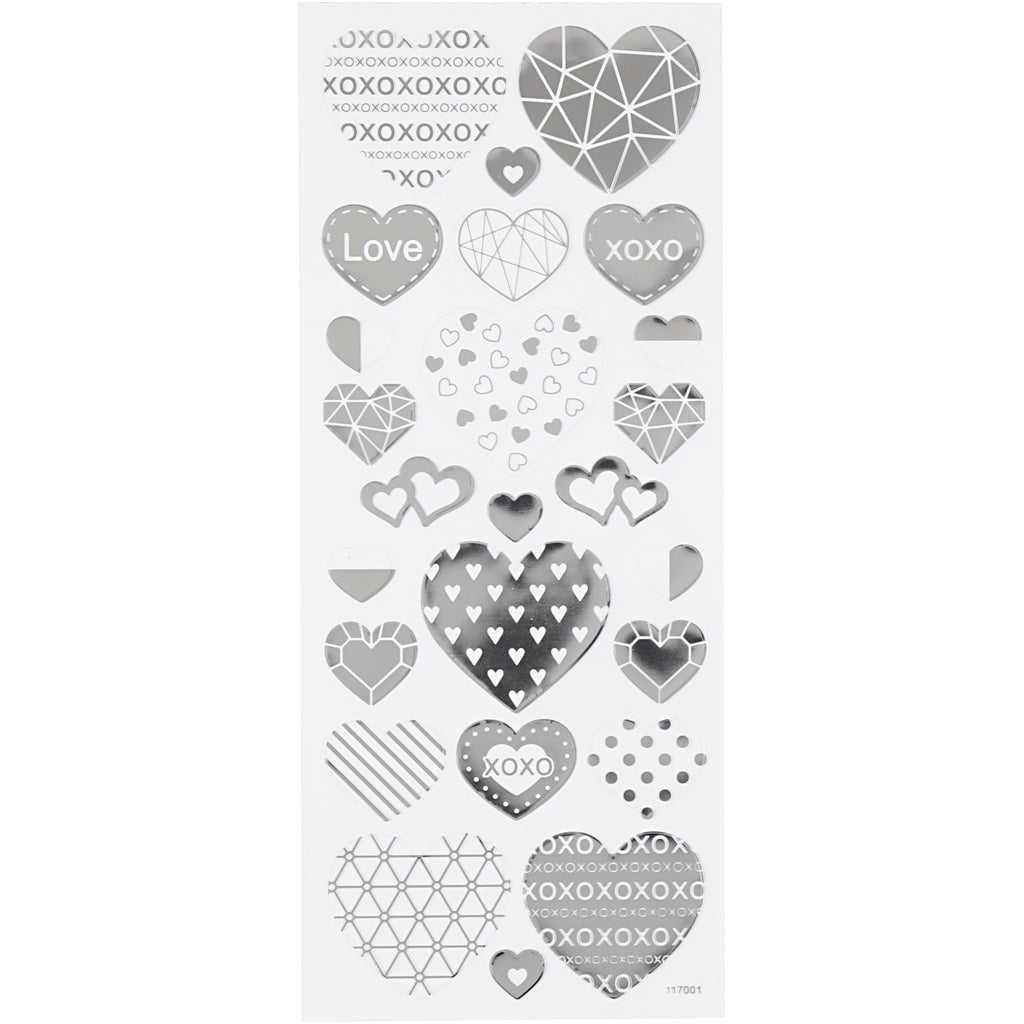 Self-Adhesive Stickers in Silver Foil on Clear Plastic Film – 10x24 cm, 1 Sheet
