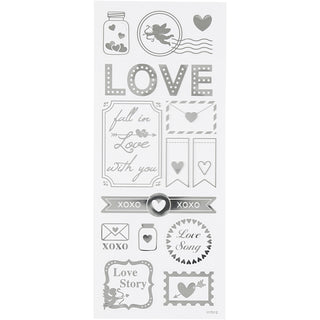 Self-Adhesive Stickers in Silver Foil on Clear Plastic Film – 10x24 cm, 1 Sheet