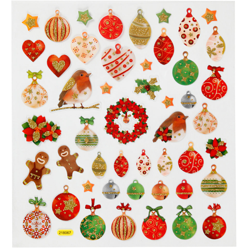 Self-Adhesive Plastic Stickers with Shiny Foil Details – 15x16.5 cm, 1 Sheet