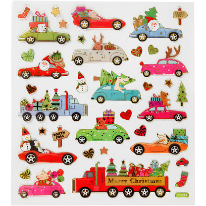 Self-Adhesive Plastic Stickers with Shiny Foil Details – 15x16.5 cm, 1 Sheet