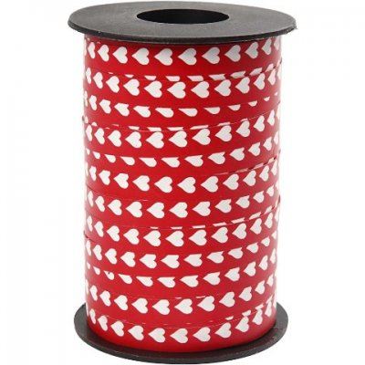 Curling Ribbon - Red White Herring Bone