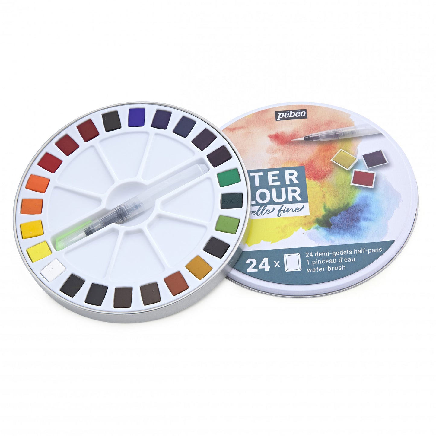 Pebeo Watercolour 24 Half Pan Tin Set