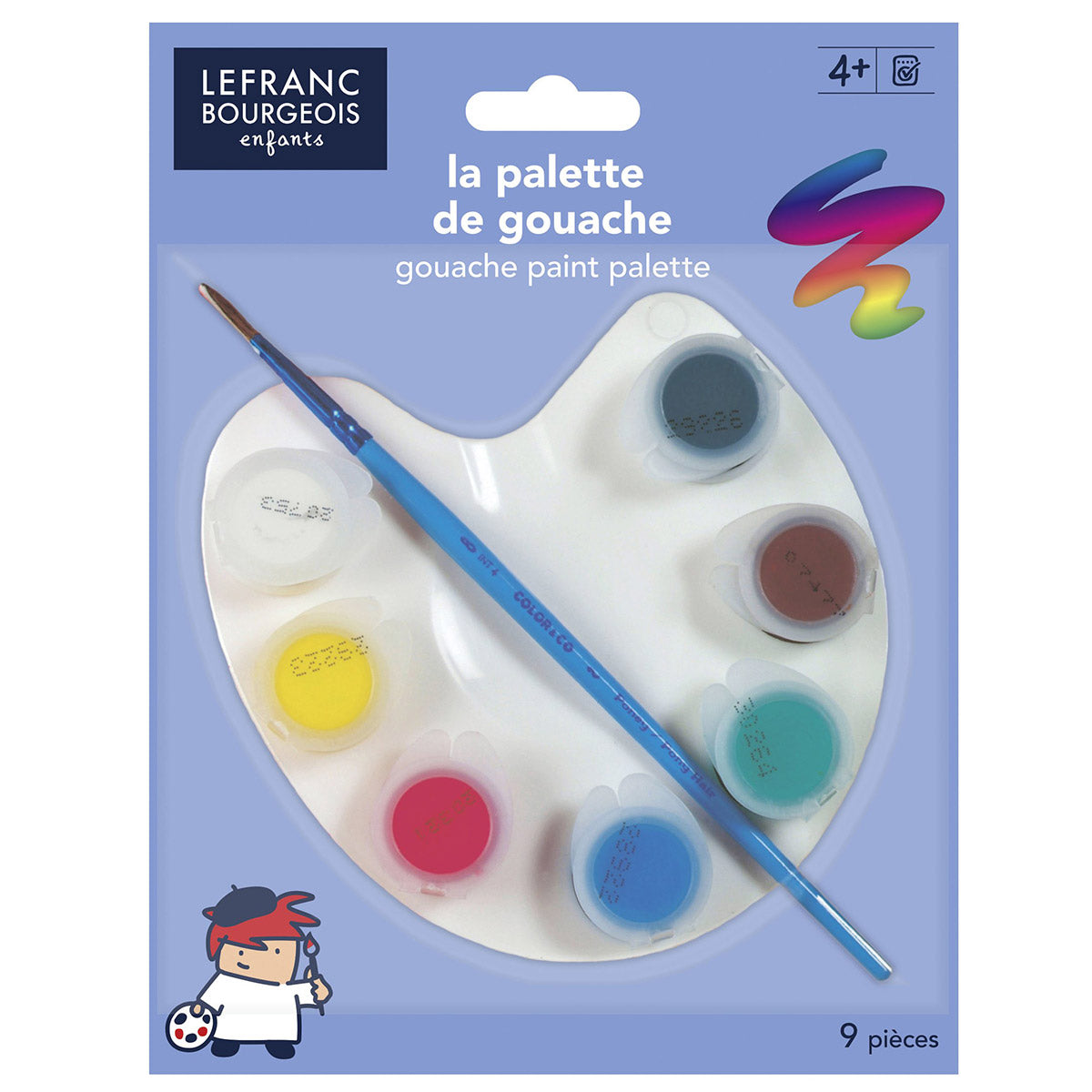 Lefranc Bourgeois Enfants Gouache Paint Palette - 9 Piece Set