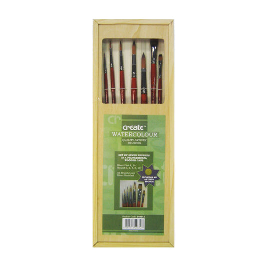 Create Watercolour Wooden Brush Set