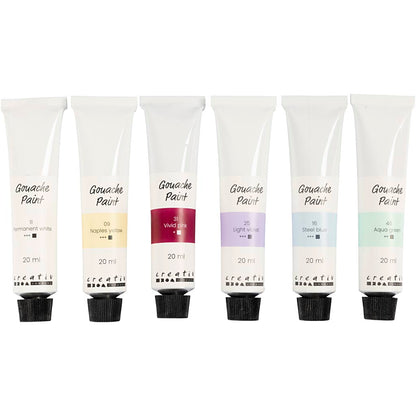 Gouache Paint, pastel colours, 6x20 ml/ 1 pack