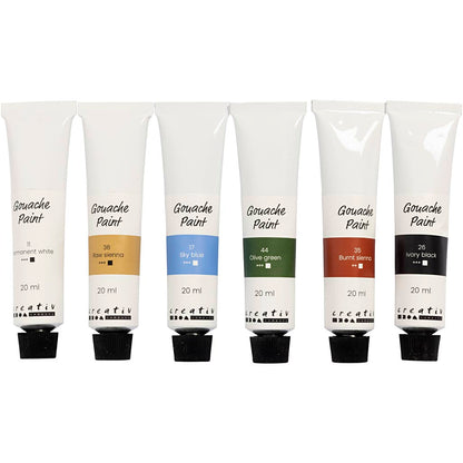 Gouache Paint, Nature colours, 6x20 ml/ 1 pack
