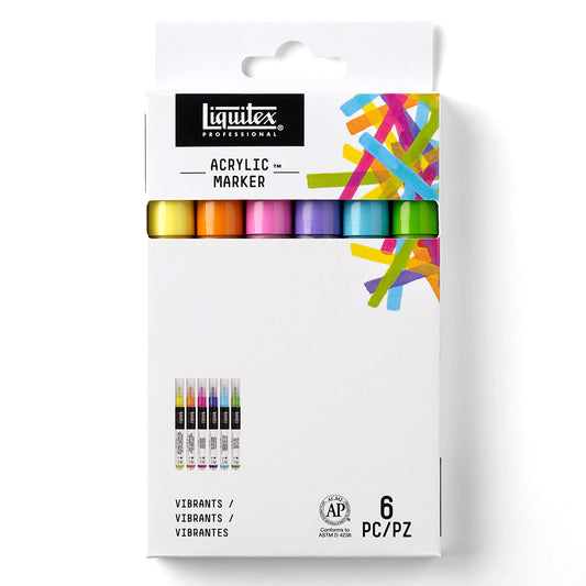 Liquitex 6 x 2mm Fine Markers 6 Set Vibrant