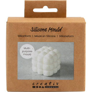 Silicone Mould, Square with bubbles, H: 5 cm, dia. 6 cm, W: 6 cm, 1 pc/ 1 pack