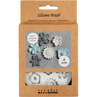 Silicone Mould, Flower, H: 0,5 cm, L: 1,5-2,5 cm, 1 pc