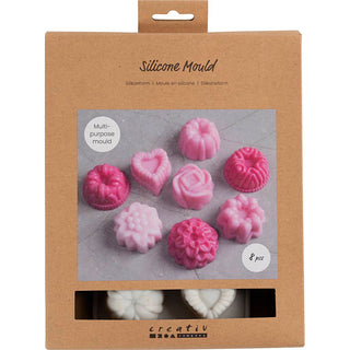 Silicone Mould, small cakes, H: 2,5 cm, L: 4 cm, W: 4,5 cm, 25 ml, 1 pc