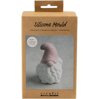 Silicone Mould, Santa Claus, H: 10 cm, W: 6,5 cm, matt transparent, 1 pc/ 1 pack