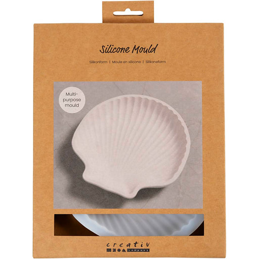 Silicone Mould, Mussel shell, H: 2,5 cm, L: 14,5 cm, W: 14 cm, 1 pc