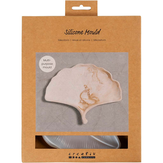 Silicone Mould, Gingko leaf, H: 1,5 cm, L: 18,5 cm, W: 14,8 cm, 1 pc