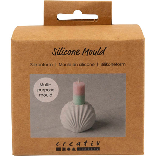 Silicone Mould, Shell candle holder, H: 5,5 cm, L: 6,8 cm, W: 5,5 cm, 1 pc