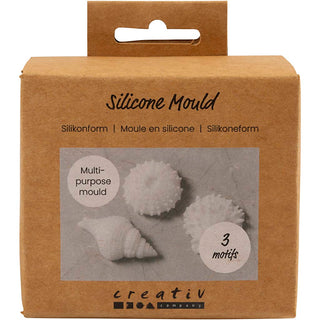 Silicone Mould, Sea urchin, conch, shell, H: 1,5-2 cm, dia. 3,5-6 cm, 3 pc/ 1 pack